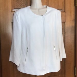 Premise 6 white linen zip up Jacket